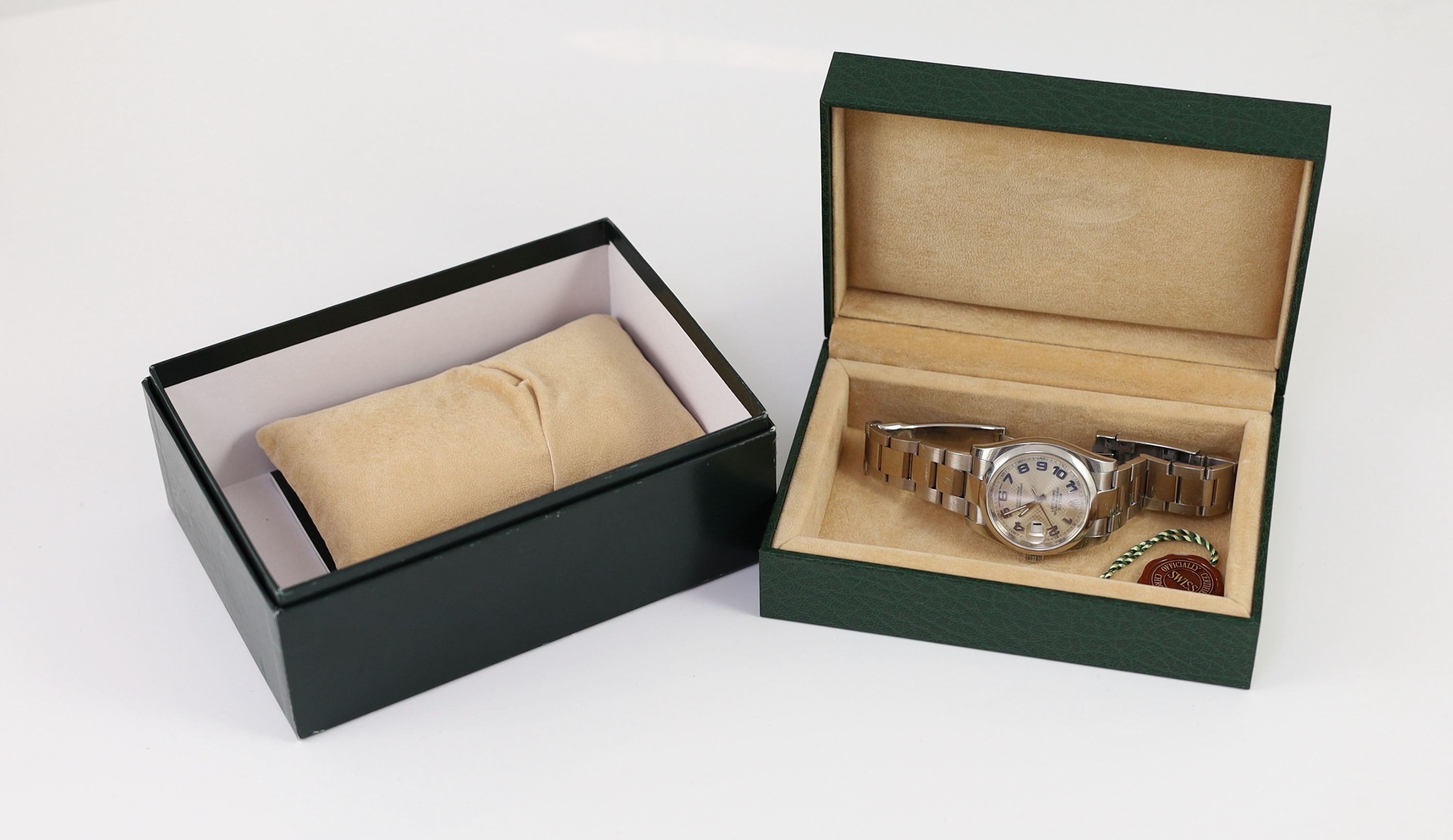 A gentleman's early 21st century stainless steel Rolex Oyster Perpetual Datejust wrist watch